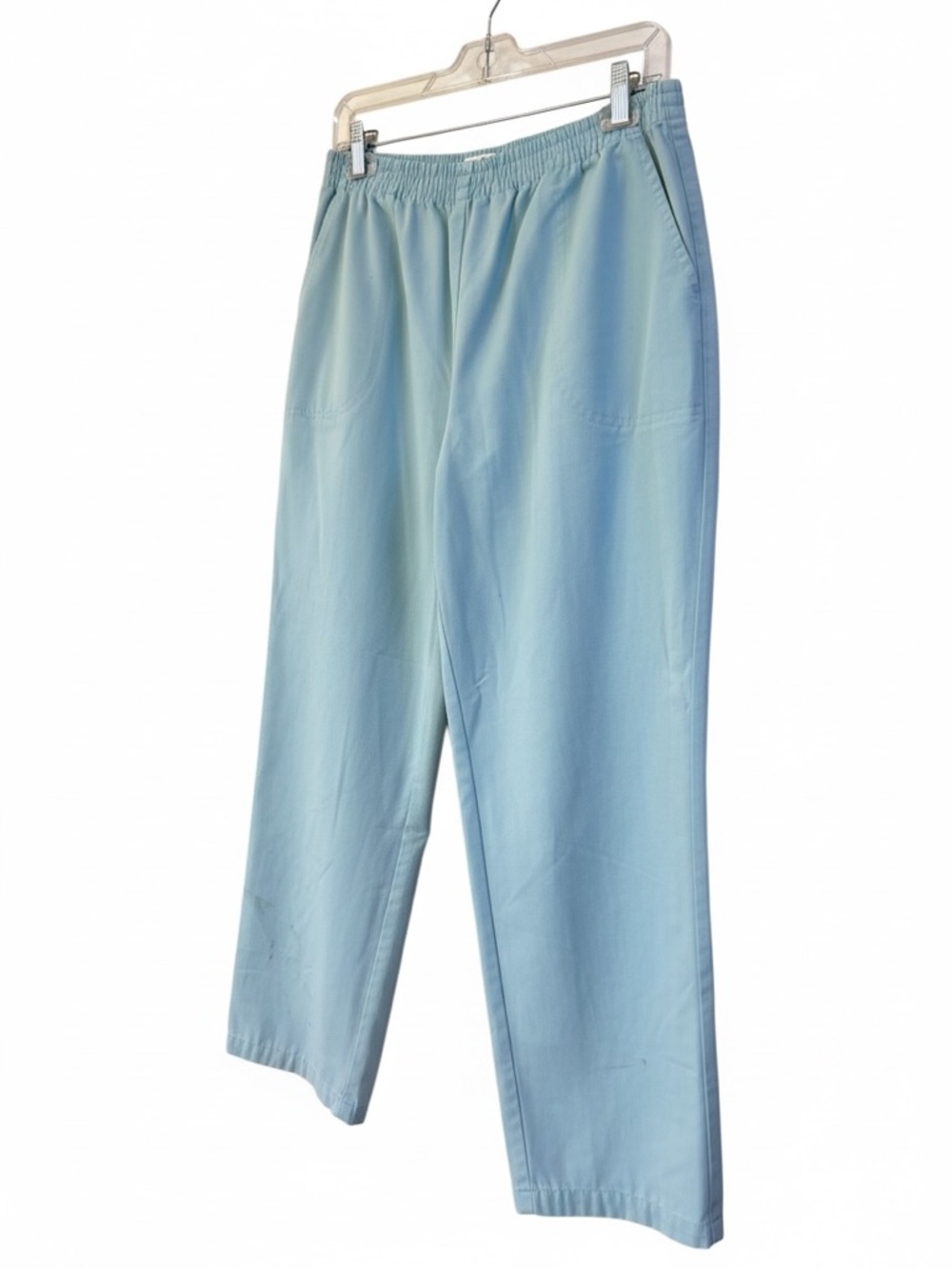 The Tog Shop Petites 12P Aqua Blue Pull-On Pants Elastic Waist Slacks Women’s